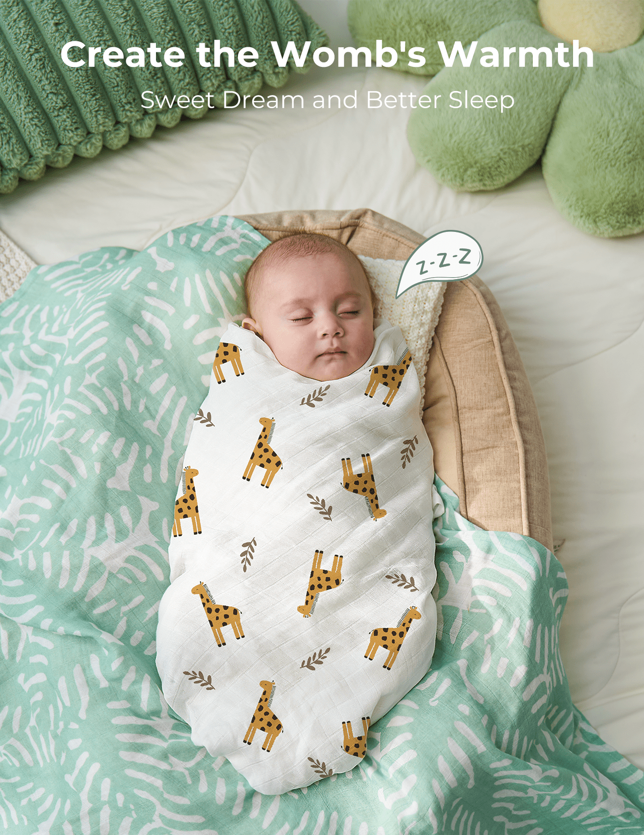 Momcozy Muslin Swaddle Blankets, 4 Pack, Breathable 2-Layer Gauze Large 47'' x 47'' Baby Swaddling Receiving Blanket for Newborn Boys Girls, Bravery