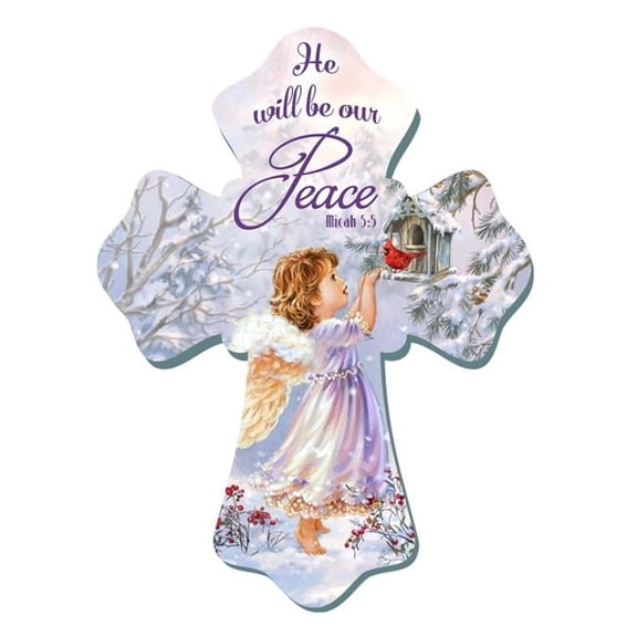 Glow Decor 265120 6 x 8 in. He Will be Our Peace with Glitter Wall Cross