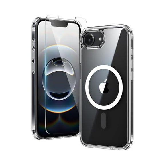 FU2015 for iPhone 16e Case: Clear Magnetic Rugged Protection | Military Grade Slim Anti Yellowing Phone Cases | Shockproof Scratch-Resistant Transparent Phone Cover(Clear)