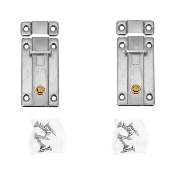 2Pcs Slide Bolt Latch Slide Door Latch Lock Stainless Steel Sliding Lock 4inch