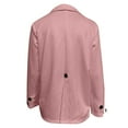 thumbnail image 5 of Scyoekwg Womens Blazers for Work Casual Button Lapel Blazer with Pocket Business Lightweight Solid Color Trendy Offices Work Suit Fall Coats Long Sleeve Coats(Pink,L), 5 of 5