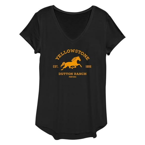 Women's Yellowstone Dutton Ranch Horse Logo Est. 1886 Graphic T-Shirt