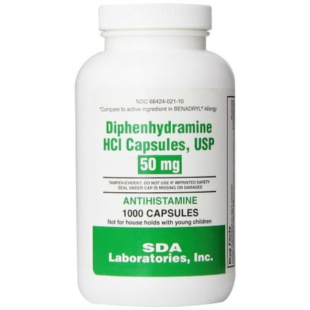 Diphenhydramine HCI Capsules USP 50 mg for Effective Allergy Relief - 1000