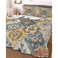 thumbnail image 3 of Quilts Twin Size, Vintage Boho Soft Comforter Bedding Set for Bed, Chic Farmhouse Neutral Morocco Geometric Lightweight Quilted Bedspread with Pillow Cover(2 Pieces) for All Season, 68x86 Inch, 3 of 6