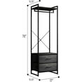 thumbnail image 2 of YSNW Clothing Rack with Drawers - Clothes Stand Dresser - Wood Top, Steel Frame, & Fabric Drawers - Tall Closet Storage Organizer - Garment Rack for Hanging Shirts, Dresses, & Jackets（Gray Wood）, 2 of 14