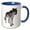 Blue/White, variant on 3drose, Grey Wolf, 11oz Mug