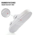 thumbnail image 4 of VICT POPU Womens Sandals Adjustable Double Buckle Strap Waterproof EVA Flat Slides，White,Sizes 10, 4 of 6