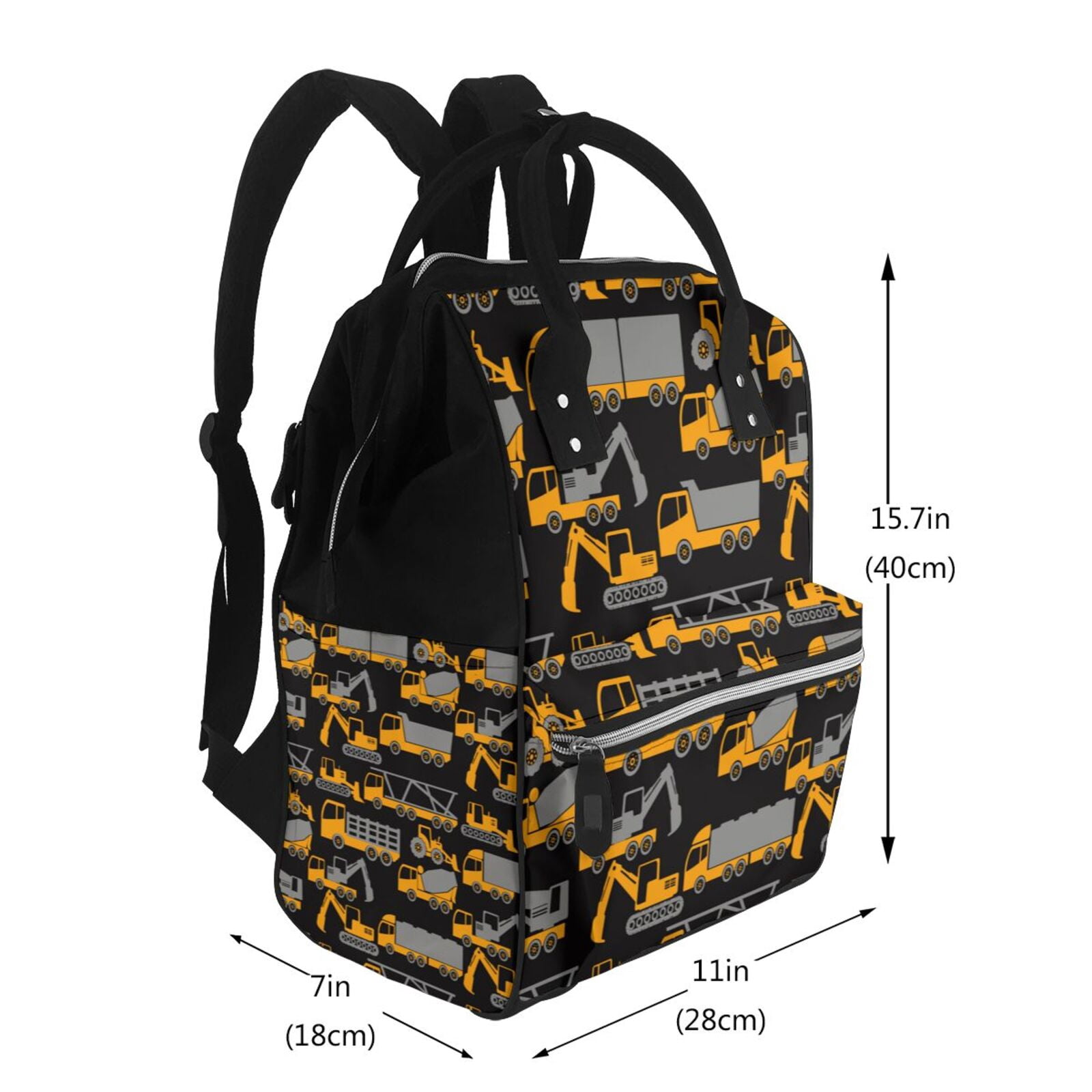 Kdxio Baby Diaper Backpack,Multi-Function Travel Backpack Nappy Bags,Nursing Bag, Fashion Mummy,Roomy Waterproof for Baby Care(Yellow Excavator)