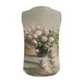 thumbnail image 4 of HOZADOIE Débardeurs pour Femmes Imprimé Coloré Sans Manches à Blocs de Couleur Col Rond Ample Printemps Été à la Mode Polyvalent Quotidien Décontracté Confortable Plage Villégiature Vacances Chandail Tunique Hauts Blouse, 4 of 6
