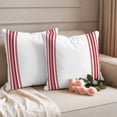 thumbnail image 6 of 2 Pack Outdoor Waterproof Throw Pillow Covers,Farmhouse Red Stripes Decorative Square Pillow Case Patio Pillowcases for Chair Couch Sofa 16x16in, 6 of 9
