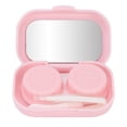 thumbnail image 1 of Mini caja de lentes de contacto de viaje, juego de pinzas, palo removedor, estuche para lentes de contacto portátil, color rosa, 1 of 5