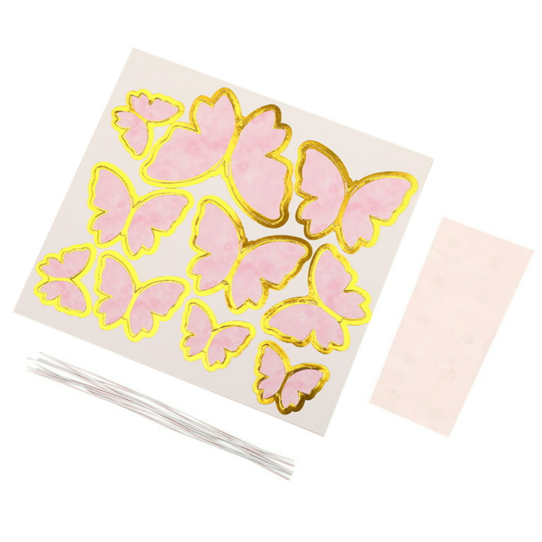 11pcs/set Paper Cake Topper, Modern Butterfly Design Cake Top