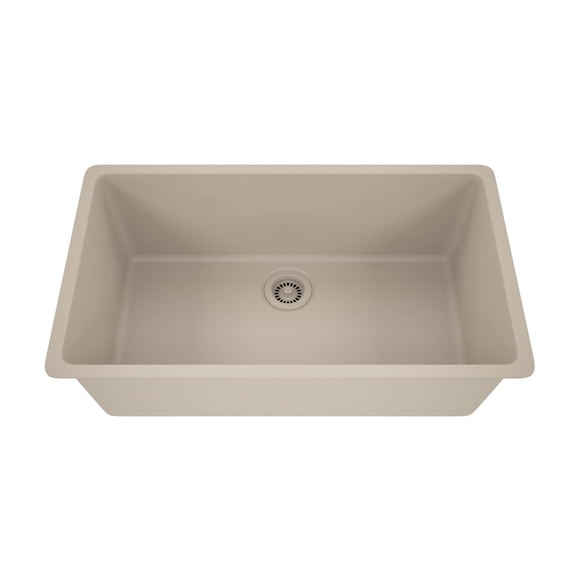 32" x 19" Quartz Kitchen Sink, Single Bowl Sink, Drop-in Sink, Undermount Sink, Granite Kitchen Sink, Galaxy Beige Kitchen Sink, Lexicon Platinum LP-1000-BO