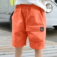 thumbnail image 2 of Khaki Shorts for Toddler Boys Boy's Baggy Cargo Shorts Straight Leg Cool Shorts Flap Pocket Letter Patched Short Boys School Uniform Shorts with Pockets Jogger Summer Cargo Short for Kids, 2 of 7