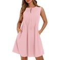 thumbnail image 2 of Aloohaidyvio Dresses for Women Womens Summer Sleeveless Crew Neck Midi Dresses Casual Loose Fitted Tank Sundress with Pockets, 2 of 8