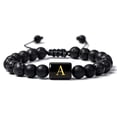 thumbnail image 5 of Hyasfey Unisex Bracelet A-Z Letter Frosted Faux Stone Beads Adjustable Stress Relief Bracelet Fashion Jewelry, 5 of 8