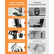 pooboo 4in1 Foldable Exercise Bike Indoor Cycling Bike Magnetic Stationary Bike Fitness Gym Workout 300lb