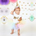 thumbnail image 5 of 3PCS Newborn Baby Girls 1st Birthday Romper Tutu Skirt Tulle Fluffy Princess Dress Unicorn Party Clothes, 5 of 7
