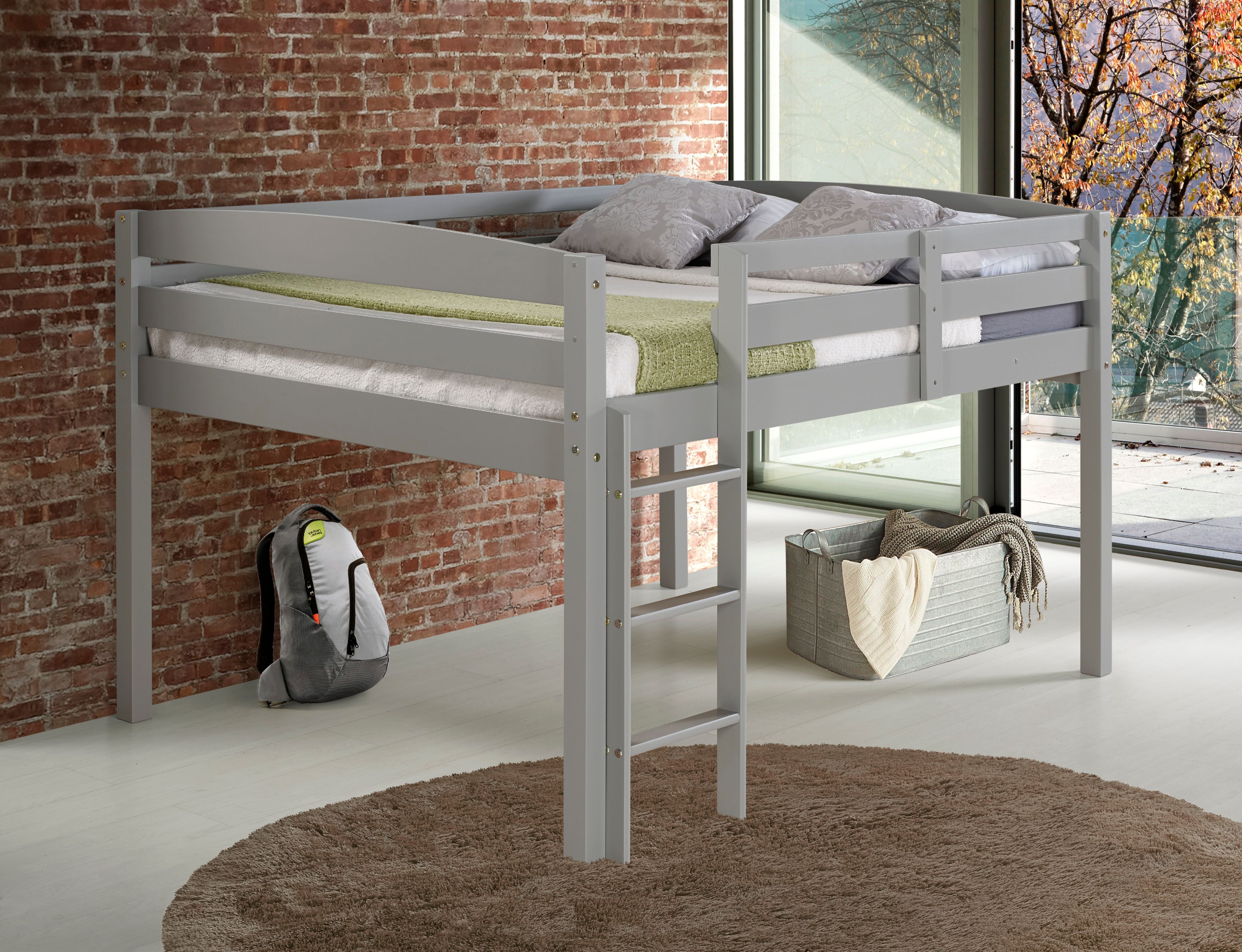 Concord Full Size Junior Loft Bed - Grey Finish - Walmart ...