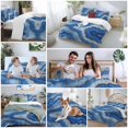 thumbnail image 6 of Blue Marble Bedding 3 Piece Duvet Cover Set Twin Size, Modern Luxury Granite Surface Motif Sketch Soft Microfiber Comforter Cover with Zipper Closure & Pillowcases, FadeResistant Quilt Cover, 6 of 9