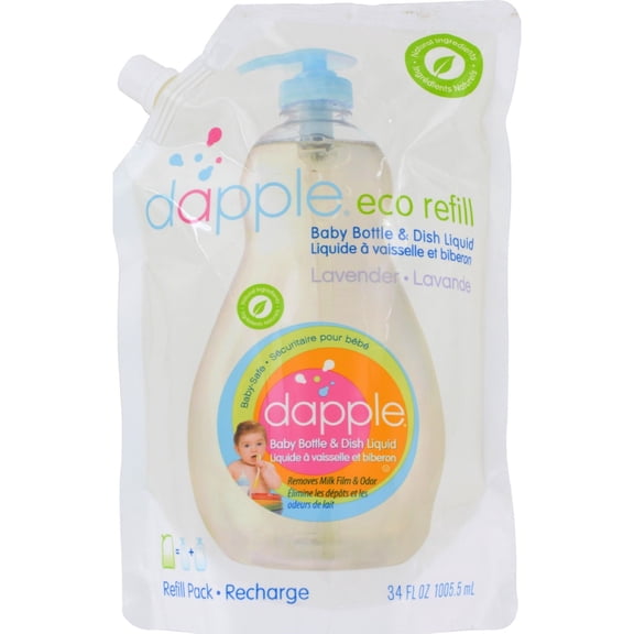 Dapple Baby Bottle and Dish Soap Refill for Baby Products, Lavender Scent, 34 fl oz