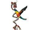 Bird Spiral Rope Perch Standing Toys with Bell Comfy Perch Parrot Toys for Rope Bungee Flexible Multi-Color Bird Toy 20" (1Pair)