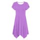 thumbnail image 5 of Mujeres Manga Corta Tops Casual Cuello Redondo Vestido de Impresión Irregularmente Falda Vestido de Manga Corta para Mujeres, 5 of 8