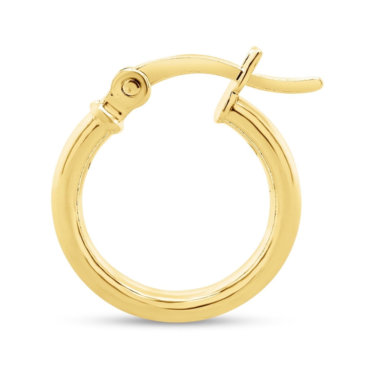 SuperJeweler 14MM Classic Hoop Earrings in 14 Karat Yellow Gold Over Sterling Silver for Women