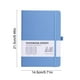 thumbnail image 3 of Libreta/Diario de Tapa Dura Azul Celeste | 200 Páginas, Papel Grueso Rayado Universitario | Bolsillos Interiores y Cierre Elástico | 21,5 X 14,5 Cm | 1 Unidad, 3 of 6