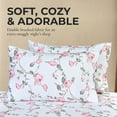 thumbnail image 4 of Sleepdown 100% Cotton Flannel Sheets Full Size Bed Sheets Set with Deep Pockets, Brushed Flannel with Elastic Fitted Sheet Set, Soft & Cozy Sheets - 4 Piece Bedding and Pillowcase set - Blush Floral, 4 of 7