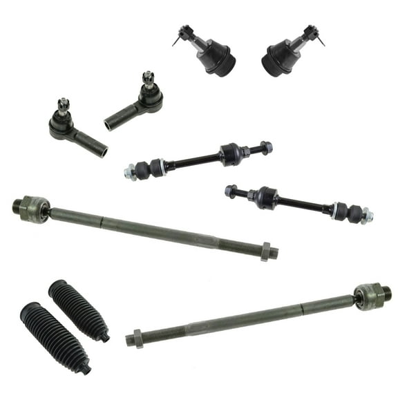TRQ 10 pc Steering Suspension Kit Ball Joints Tie Rod Ends w/ Boots Bellows New PSA63416 Fits select: 2006-2012 DODGE RAM 1500