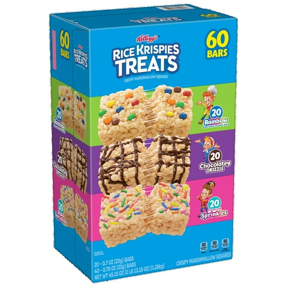 Kellogg's Rice Krispies Treats, Variety Pack, 60 Count