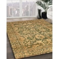 thumbnail image 3 of Ahgly Company Machine Washable Indoor Square Abstract Gold Area Rugs, 3' Square, 3 of 7