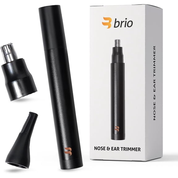 Brio Nose Hair Trimmer for Men & Women, Comfortable Eyebrow Trimmer with Sleek Design, Ear Hair Trimmer Equipped with a 2 - Edge Rotary & Linear Blade