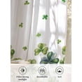 thumbnail image 6 of Sheer Curtains 108 Inches Long, St. Patrick's Day Semi Sheer Curtains Light Filtering Window Treatment, Lucky Shamrock Spring Botanical Privacy Voile Drapes for Living Room Bedroom 52x108 Inch, 6 of 7
