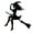 Black, variant on Opvise Funny Broom Witch Reflective Car Vehicle Body Window Bumper Decals Sticker Decor