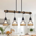 thumbnail image 1 of Candelabro rústico de 4 luces para techo con forma de isla de cocina, 1 of 8