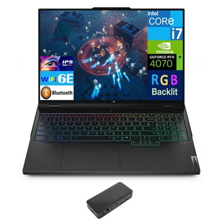 Lenovo Legion Pro 5 16IRX9 Gaming Laptop 16.0in IPS WQXGA Display (Intel i7-14700HX, 32GB DDR5, 1TB PCIe SSD, GeForce RTX 4070, RGB KB, WiFi 6E, Webcam, Bluetooth 5.2, Win 11 Home) w/USB-C Dock