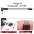thumbnail image 2 of 4.9FT USB C to DC PD Power Fast Charging Cable, 3mmx1.1mm 27W/9V DC Power Cable, Type C Input 3A Adapter Jack Converter for Router, Camera, TV Box, Desk Lamp(Black), 2 of 6