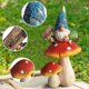thumbnail image 2 of Estatua De Gnomo De Jardín - Estatuilla De Gnomos De Primavera De Resina Con Cartel De Bienvenida Sentado En La Estatua De Setas, Decoraciones Al Aire Libre Para Jardín Patio Césped,gnom esquí esquí Gafas de esquí, 2 of 5