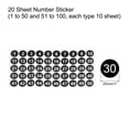 thumbnail image 2 of 1 to 100 Number Stickers Number Label Self Adhesive Marked Sticker Black and White, Pack of 20, 2 of 7