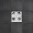 thumbnail image 3 of SereneDrains 304 Stainless Steel 6 Inch Brushed Nickel Square Shower Drain Kit with Base Square Design for Tile Floor Drain Grate Cover Hair Catcher Trap Strainer, 3 of 10