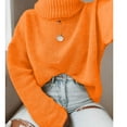 thumbnail image 3 of AOOCHASLIY Sweaters Fall Clearance Winter Women's Casual Turtleneck Pullover Blouse Knitting Backless Long Sleeve Solid Tops Sweaters, 3 of 4