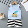 thumbnail image 6 of Toddler Boy Summer Shorts Clothing Set 6 12 18 24 Months 2T 3T 4T Tractor Embroidery Short Sleeve T-shirt Plaid Shorts 2 Pcs Summer Outfit Gibobby(3-9 Months,Light Blue), 6 of 9