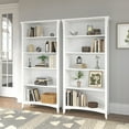 thumbnail image 2 of Bush Furniture Salinas Tall 5 Shelf Bookcase, Set of 2, Pure White & Shiplap Gray, 2 of 7