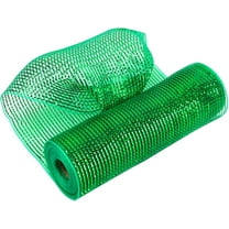 10 Inch Green Mesh Roll - Metallic Mesh Ribbon for Christmas Tree Decoration, Bow Making, Christmas Wreath Supplies
