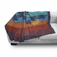 thumbnail image 3 of Beach Saying Soft Flannel Fleece Blanket, Theme of Surfing with Text California Surf Rider Vintage Design Sunset Trees, Cozy Plush for Indoor and Outdoor Use, 50" x 60", Multicolor, by Ambesonne, 3 of 6