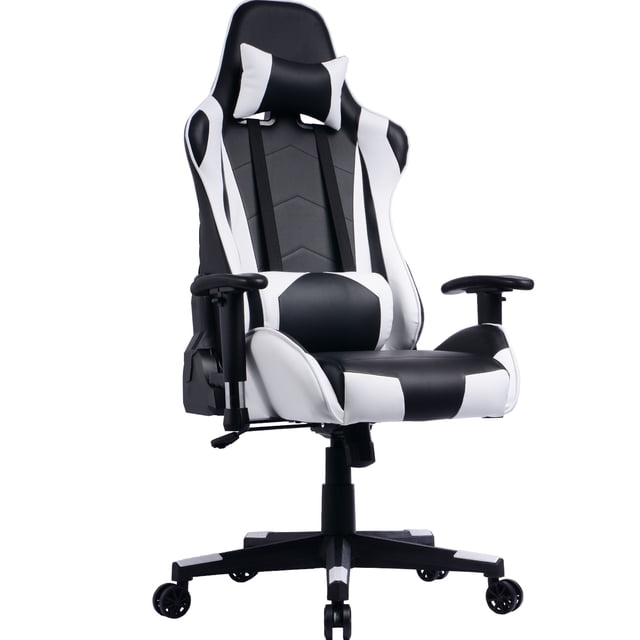 Chaise de Gaming avec Dossier Inclinable, Style Course Chaise de Bureau Dossier Haut