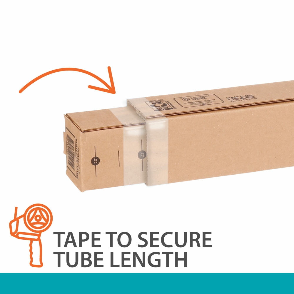 Pen+Gear Corrugated Telescoping Mailing and Shipping Tube, 20” x 2.5” x 2.5” - 38” x 2.5” x 2.5”, 1 Count