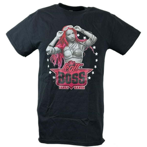 Sasha Banks Pink Hair Black T-shirt